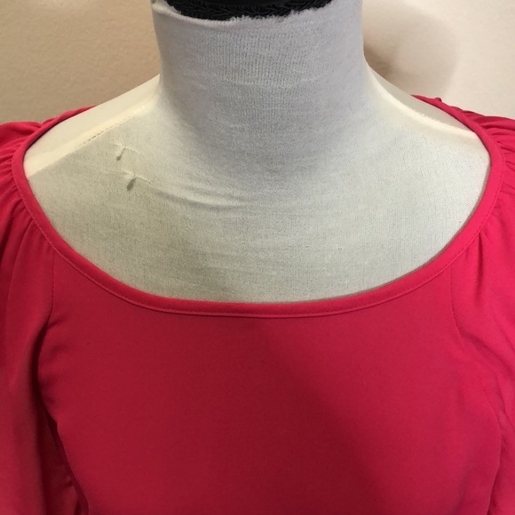 Violet + Claire pink ripple sleeve sheer blouse size medium - Picture 4 of 11